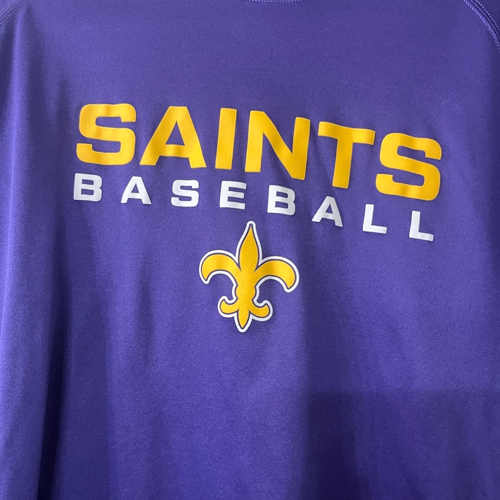 Purple Saints Baseball Tee